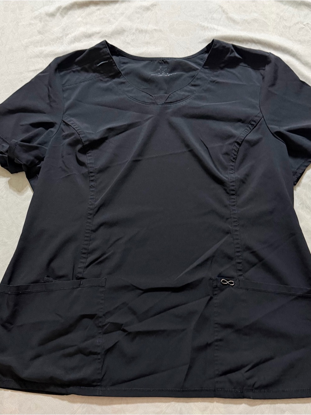 Cherokee Infinity XL Black Stretch Panel Scrub Top